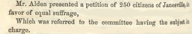 Assembly Journal entry re suffrage petition