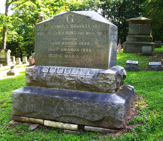 Gravestone of Amanda Goodell and her family