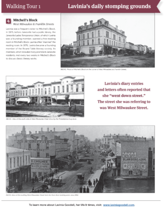 Two walking tours, in the footsteps of Lavinia Goodell, Wisconsin's first woman lawyer.